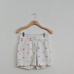 White Shorts with Red LobsterPrint
